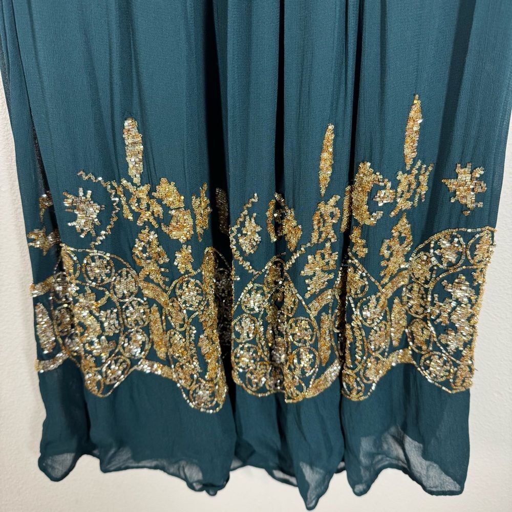 Anthropologie Not So Serious Brenta Beaded Swing Dress Cocktail Elegant Womens 2 - Picture 3 of 10